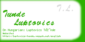 tunde luptovics business card